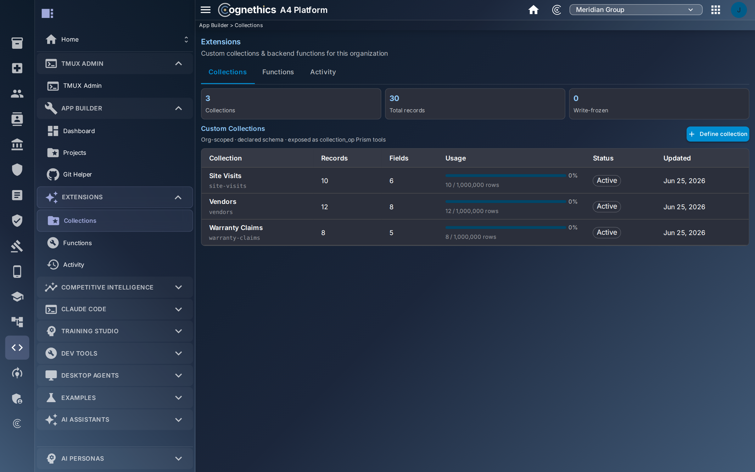 Your own data tables, governed like everything else — Cognethics