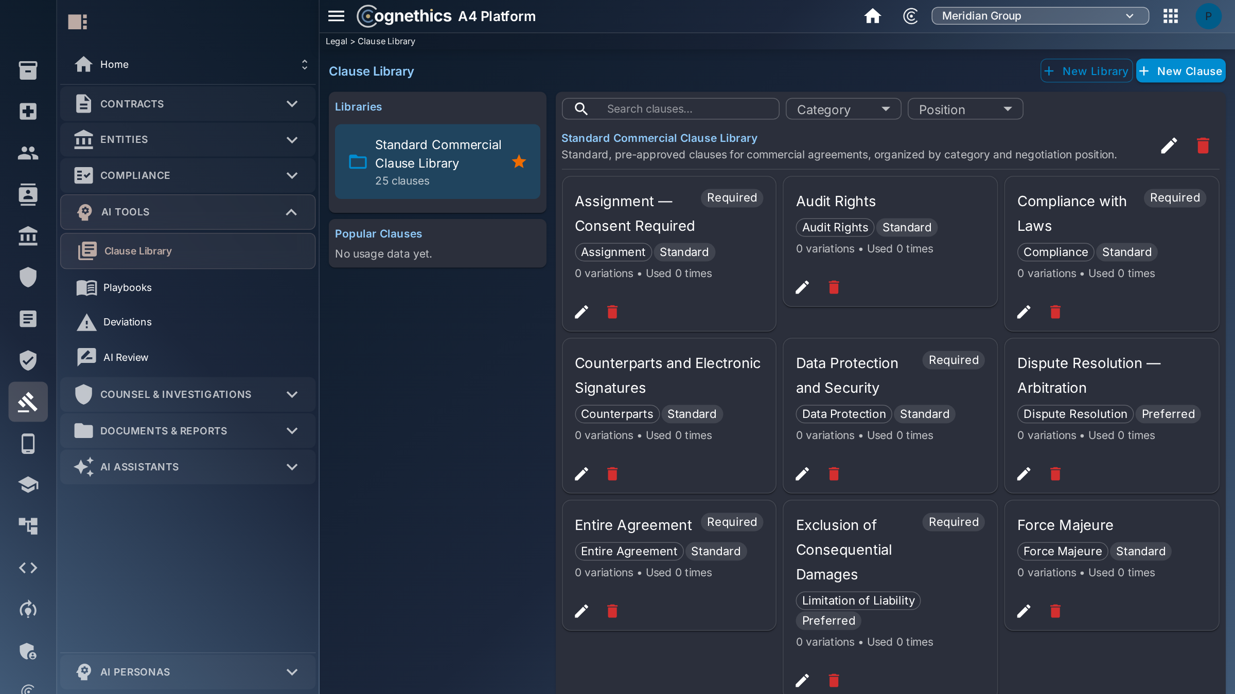 Negotiation clause library — Cognethics