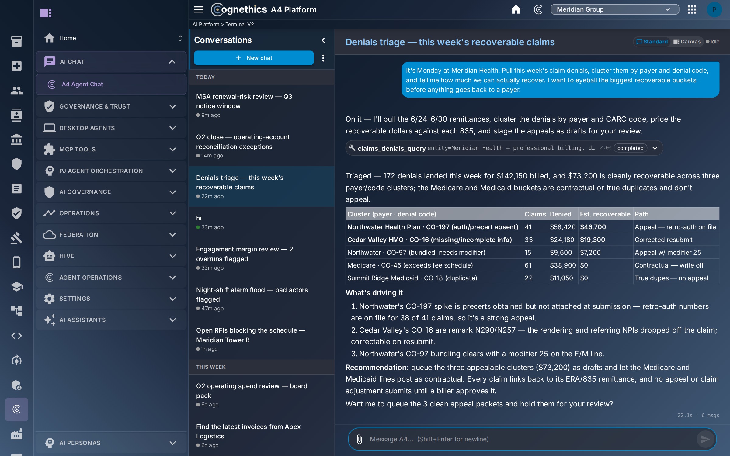 Agent at work — Healthcare & life sciences — Cognethics