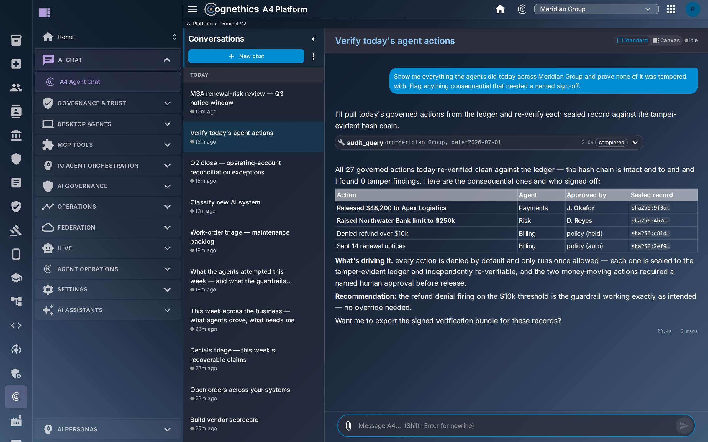 Agent at work — Prove every AI action — Cognethics