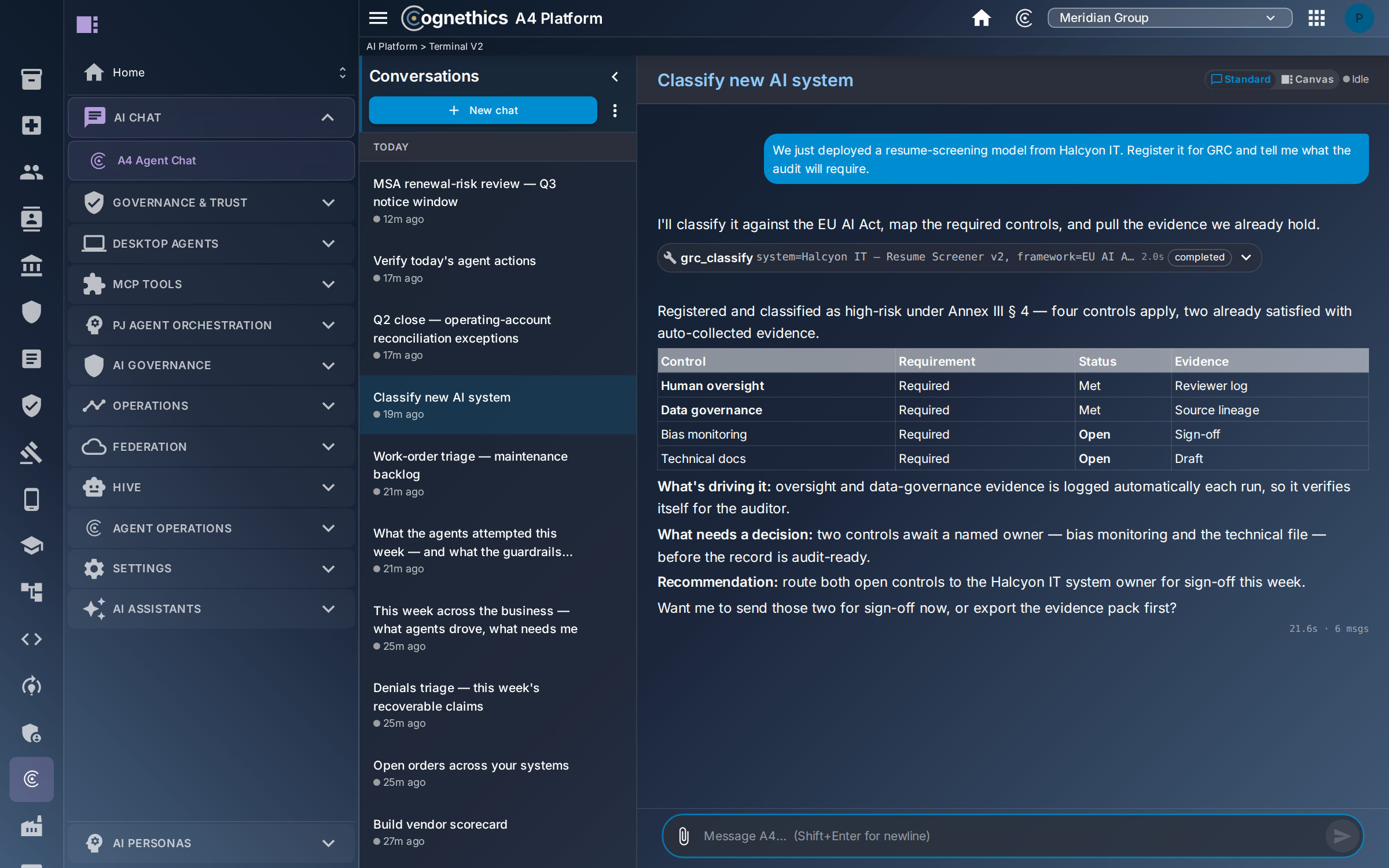 Agent at work — Stand up GRC & pass your audit — Cognethics
